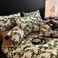 Ensemble de housse de couette quatre pièces tricotée 600TC, antistatique, avec pompons en peluche, chaude, douce pour la peau, épaisse, automne-hiver