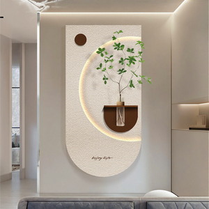 Vase <span class=keywords><strong>mural</strong></span> moderne Art Déco en LED, texture de grès blanc, élégant, 3D, élégant, décoration murale pour la maison, panneau <span class=keywords><strong>mural</strong></span> suspendu - Product Image 2
