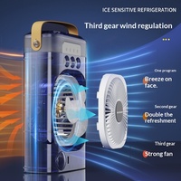 Ventilateur de refroidissement USB rechargeable à 3 vitesses avec humidificateur par pulvérisation, en plastique, télécommande, faible bruit, réglage multi-angles, pour bureau