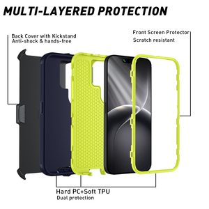Custodia Robusta per Tecno Camon 50 Pro 40 Pro 30 <span class=keywords><strong>Spark</strong></span> 50 40C <span class=keywords><strong>Go</strong></span> 3 con Clip da Cintura, Antiurto e Cavalletto Girevole a 360° - Product Image 2