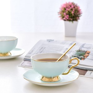 Classic Ceramic <b>Coffee</b> Cup <b>Set</b> Deluxe Eco Friendly Espresso and Tea Cups Saucer Tray - Product Image 4