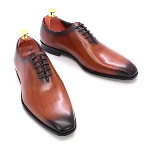 Morili High-End Mode Casual Oxford Schoenen Lederen Grijze Schoenen Zakelijke Schoenen Voor Bruiloft Banket Voor Heren Msh07