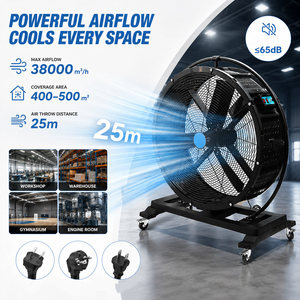 Warehouse Workshop Restaurant Industrial Mobile Ventilation Fan Heavy Duty Portable Fan for Factory Cooling and Air - Product Image 3