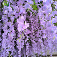 Grand arbre artificiel de glycine en soie, arbre fleuri violet pour mariage, arbre de glycine artificiel en fibre de verre pour décoration