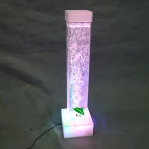 Columna de burbujas de agua led de pie, lámpara cuadrada