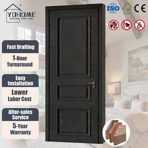 Puertas de madera de dormitorio interior de diseño moderno estándar europeo para puertas de madera interiores insonorizadas para el hogar - Product Image 1