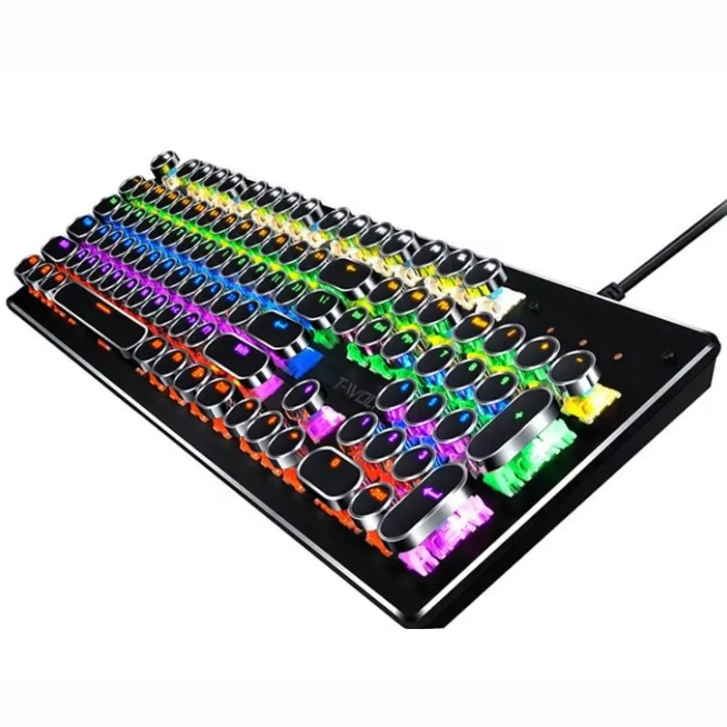custom Hot Selling RGB T75 mechanical keyboard luminous green axis colorful backlight 104 keys eating chicken game keyboard