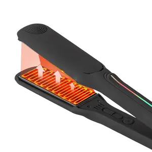 Professional Wide Floating Plate Hair Flat Iron 250c Ceramic Coating Hair Straightener 480f Lcd Flat Irons with Custom Logo