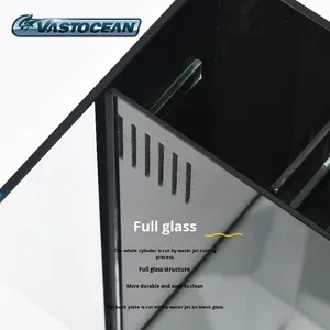 Pompe à lumière LED avec filtre de panneau arrière en verre noir à angle droit pour aquarium marin, réservoir d'eau salée, poisson-clown, corail, mini habitat - Product Image 3