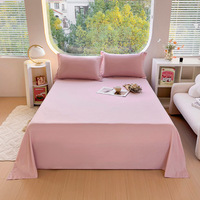 Tissu de drap de lit en polyester couleur unie, résistant aux plis, séchage rapide, textile pour hôtels et dortoirs, vente en gros directe usine