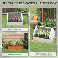 Jardinière surélevée classique en acier galvanisé blanc, revêtement poudré, 90x90x92cm, écologique, pour herbes et légumes