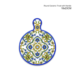 Vente en gros de dessous de plat en céramique au design italien, tampons chauffants de cuisine en céramique personnalisés, <span class=keywords><strong>vaisselle</strong></span>, napperon, carreaux de sublimation avec support en liège - Product Image 5