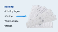 Étiquette RFID UHF pour blanchisserie, puce U8/U9, 860-960 MHz, longue portée, étanche, en polyester tissé, lavable, pour vêtements textiles