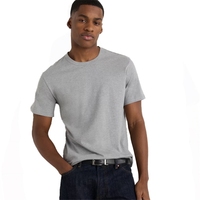 T-shirt unisexe en coton/bambou 260g, respirant, imprimé, style standard personnalisé, manches courtes, tricot pur
