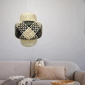 Lampe suspendue en bambou, tressée, avec cordon réglable, luminaire complet pour la décoration intérieure, fournisseur OEM du Vietnam - Product Image 4