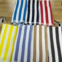 Vente en gros de serviettes de plage personnalisées de luxe Serviette de plage en coton jacquard avec logo absorbant de haute qualité 100% coton à rayures OEM