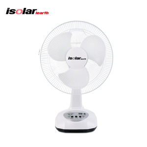 AC/DC両用メタルグリル12インチ3枚羽根充電式家庭用ソーラーファン充電式電動ファン - Product Image 2