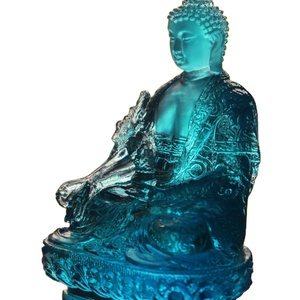 Estatua de resina de Buda indio, estatua de medicina, deseos de Buda para los seres sensibles, regalo, escultura de vidrio, adornos religiosos - Product Image 2