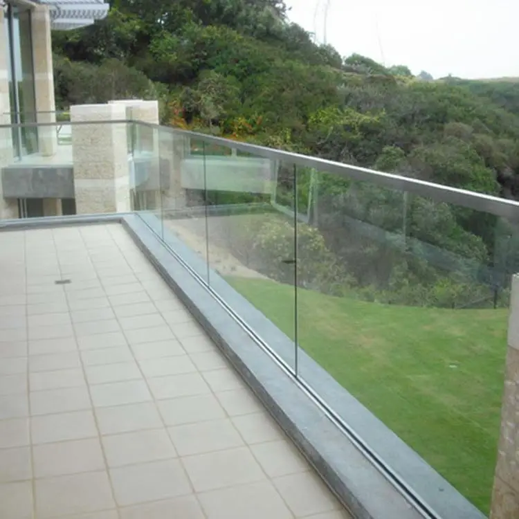 De vidrio marrón oscuro terraza barandilla para balcón con precios baratos