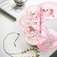 Boîte de rangement rotative pour cosmétiques à plusieurs tiroirs, boîte organisatrice de bijoux en cristal rond en plastique pour la maison