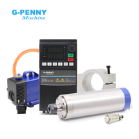 Kit de moteur de broche refroidi par eau G-Penny 1,5 kW ER16 D65 220V/380V avec onduleur YL42 80W, pompe à eau et support 65 mm pour machine de fraisage CNC