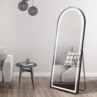 Miroir pleine longueur arqué d'approvisionnement d'usine avec miroirs sur pied à led miroir LED à lumière réglable Smart Touch