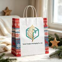 Sacs en papier personnalisés pour cadeaux de Noël et sacs de shopping pour vêtements, blancs, fabriqués sur mesure par Source Factory