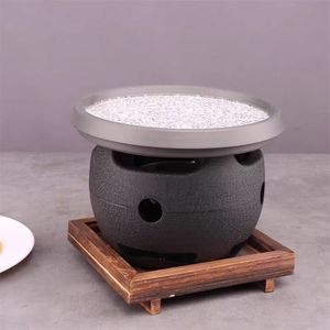Pietra lavica quadrata per grigliare bistecche con fornello a alcol portatile, set di pentole da esterno per cottura - Product Image 3