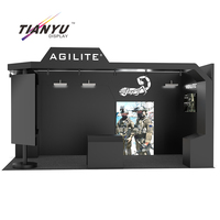 Profilé en aluminium noir Led rétroéclairé Stand d'exposition Structure Fair Set Trade Show Display Seg Light Booth Stand