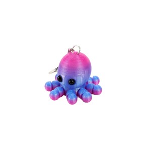 Porte-clés pieuvre imprimé en 3D en PLA avec articulations mobiles, série dessin animé océanique, cadeau de maternité 2026 - Product Image 5