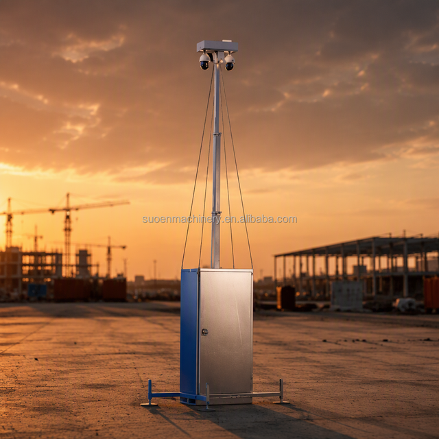 Construction Site Cube Mobile Surveillance Tower Solar Cctv Monitoring Cube Tower with 4k Wide Angle Security Camera