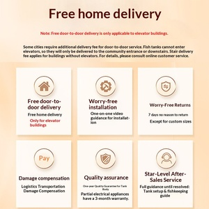 <span class=keywords><strong>Aquarium</strong></span> de sol en cube d'eau de luxe léger - Verre ultra-blanc, style ouvert, filtre intégré, éclairage LED, vidange à une touche - Product Image 4