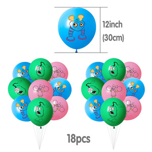 Decorazioni per Feste di <span class=keywords><strong>Compleanno</strong></span> a Tema Mostri con Palloncini Globo per Bambini, Striscione e Topper per Torta da 12 Pollici - Product Image 4