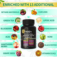 OEM ODM NAD+ Capsules en Poudre Resvératrol Berbérine Fisetin Quercétine Tout-en-Un Fusion Minérale Curcumine Poivre Noir Pépins de Raisin
