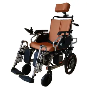 Voll automatische elektrische hohe Rückenlehne Liege kraft Elektrischer Rollstuhl Klappbar für die häusliche Pflege DAYANG Medical 15 Grad