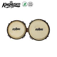 Bongo Drum Percussion Musical Instrument Wood Bongo Drum With Sheepskin for Performance Stage