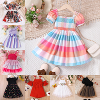 Robe de fête plissée pour filles, col rond, styles variés, motif floral uni, ceinture, en polyester, pour enfants de 2 à 12 ans, vente en gros