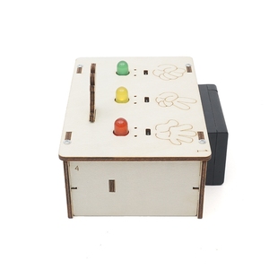 Kit d'assemblage DIY en bois de feux de circulation électriques OKYN-G5791, modèle d'expérimentation scientifique éducatif STEM pour enfants - Product Image 2