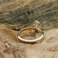 Anillo de Compromiso con Diamante Cultivado en Laboratorio de 1 Quilate, Corte Oval, Corte Catedral, Banda Lisa, Oro Sólido de 14K/18K, Certificado IGI, CVD/HPHT, Personalizado