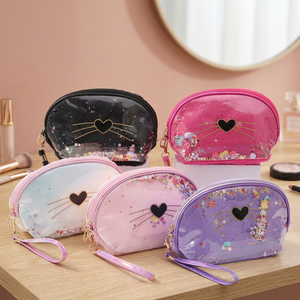 Nouvelle Trousse de Maquillage Portable en Peluche PU à Paillettes Chat 2023 – Tendance - Product Image 2