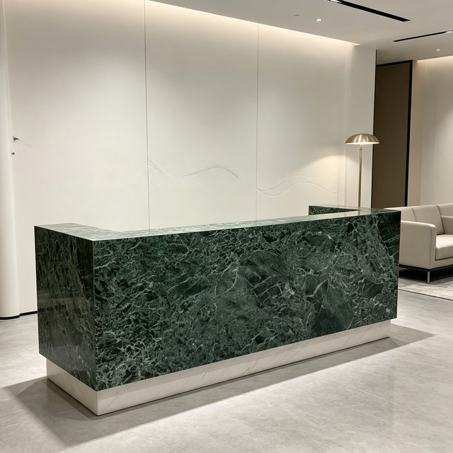 Large bar Durable Luxurious Custom-sized Natural Stone Natural Polished Large Green Marble Luxurious Marble Natural Marble