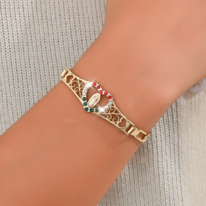 Pulsera Cristiana Religiosa al por Mayor, Pulsera <span class=keywords><strong>de</strong></span> Corazón con Circonita y Dijes <span class=keywords><strong>de</strong></span> la <span class=keywords><strong>Virgen</strong></span> <span class=keywords><strong>de</strong></span> <span class=keywords><strong>Guadalupe</strong></span> para Pulseras - Product Image 5