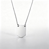 Collier pendentif en acier inoxydable poli miroir, plaqué or 18 carats sous vide, étanche, inaltérable, gravure de nom personnalisée, vente en gros