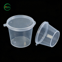 Gobelets à sauce en plastique PP légers avec couvercles, 1/2/4/6 oz, portables pour pique-niques, barbecues et service de condiments en extérieur