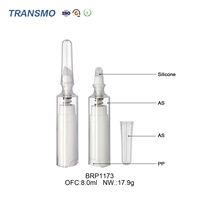 Emballage de gloss repulpant, conteneur de baume à lèvres, tube cosmétique rond sans air de 8 ml pour huile à lèvres, en plastique