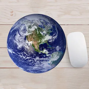 Digital Transfer Printing Microfiber Planet Natural Rubber Round Mouse Pad