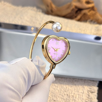 Montre-bracelet pour femmes LP69, bracelet réglable en perles, montre à quartz ronde/en forme de cœur, accessoire élégant de luxe, montre pour femmes