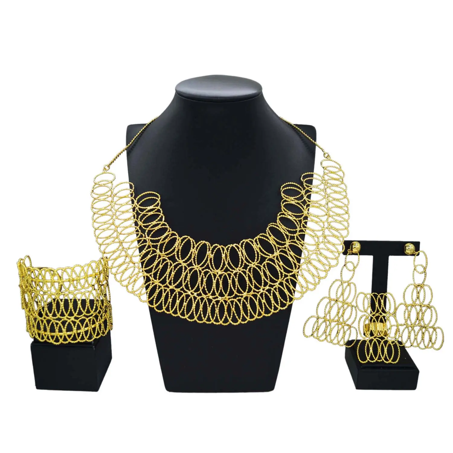 Yulaili özel Online alışveriş yapay brezilyalı boncuk kolye takı setleri altın kaplama 18k doğum günü hediyeleri için kadın