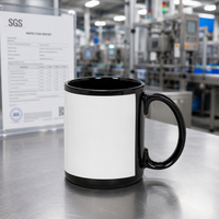 Mug à sublimation noir de 15 oz compatible micro-ondes - Revêtement de qualité alimentaire certifié SGS pour une utilisation quotidienne
