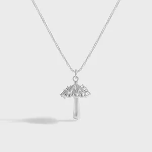 Silverbene Designer Wholesale Quality 925 Sterling Silver Fashion JewelryLuxury18k Gold Plated Mushroom Girls Necklaces